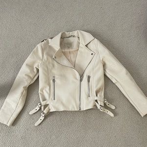 Faux leather moto jacket